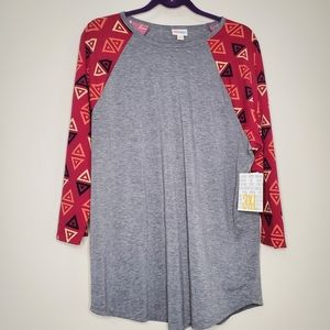 LuLaRoe Randy Gray Body with Colorful Sleeve 3x